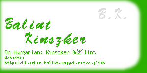 balint kinszker business card